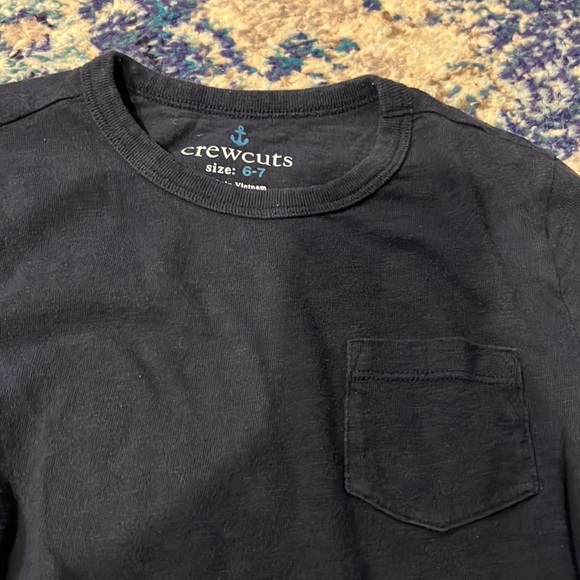 J-crew navy pocket soft cotton long sleeve size 6-7 - Picture 2 of 3